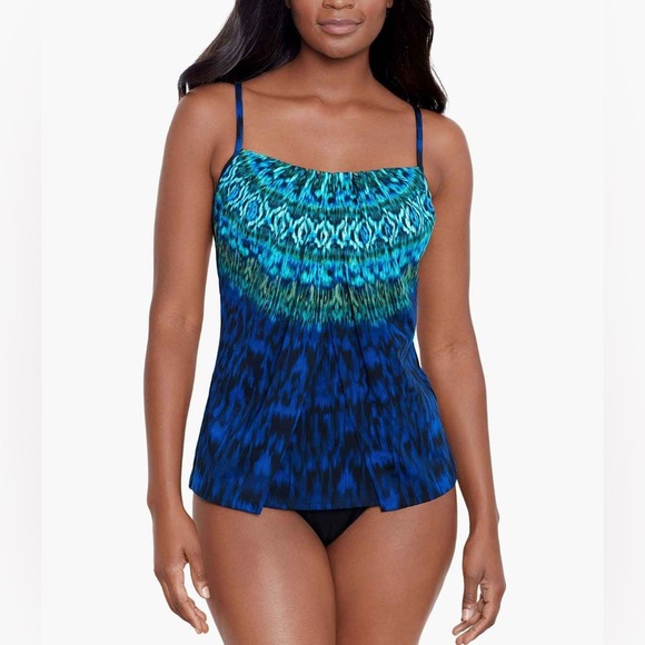 NWT MIRACLESUIT Jubilee Tankini Top in Alhambra - Women’s 14 Blue / Black - Picture 13 of 13
